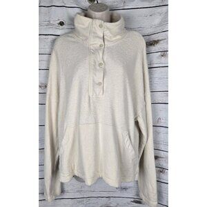 REI Coop Wallace Lake Sweatshirt Pullover M Hemp Blend Henley Ivory